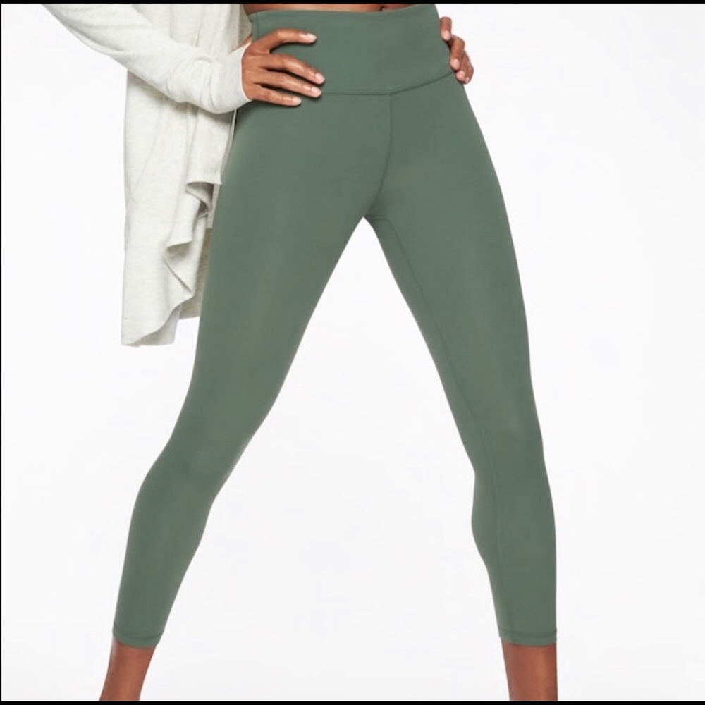 Athleta Elation 7/8 Tights - Olive Green